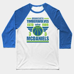 Minnesota Timberwolves McDaniels 3 Basketball Retro Baseball T-Shirt